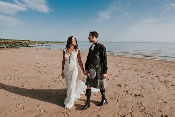 belvedere-scottish-ayrshire-wedding-photographer-supplier-venue-directory-bride-groom-beach-sea-coast